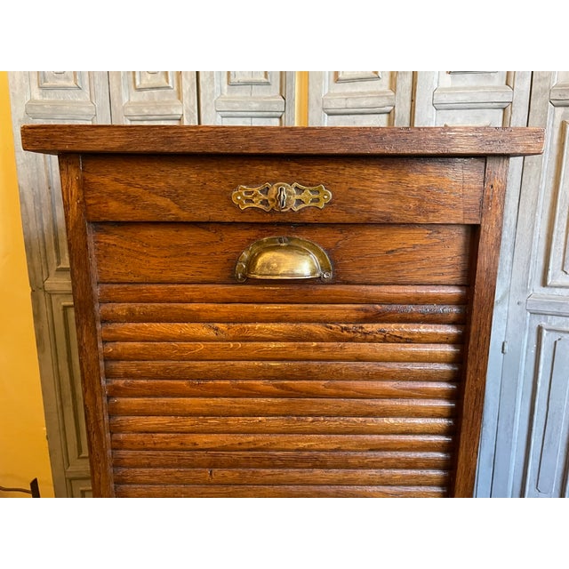 Antique French Roller Shutter Cabinet, 1890s For Sale - Image 11 of 14
