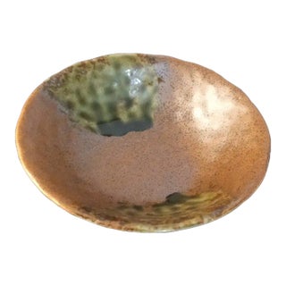 Vintage Signed Glazed Art Studio Pottery Trinket Bowl For Sale