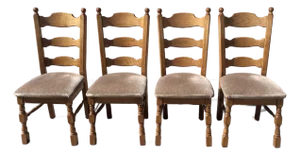 French Country Ladderback Dining Chairs- Set of 4