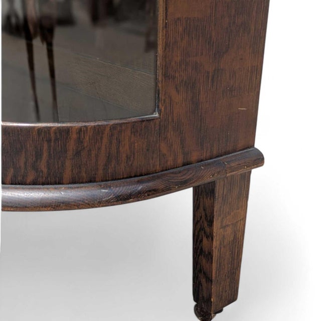 Vintage Curved Glass Bow Front China Cabinet With Claw Feet, Early 20th Century For Sale - Image 13 of 18