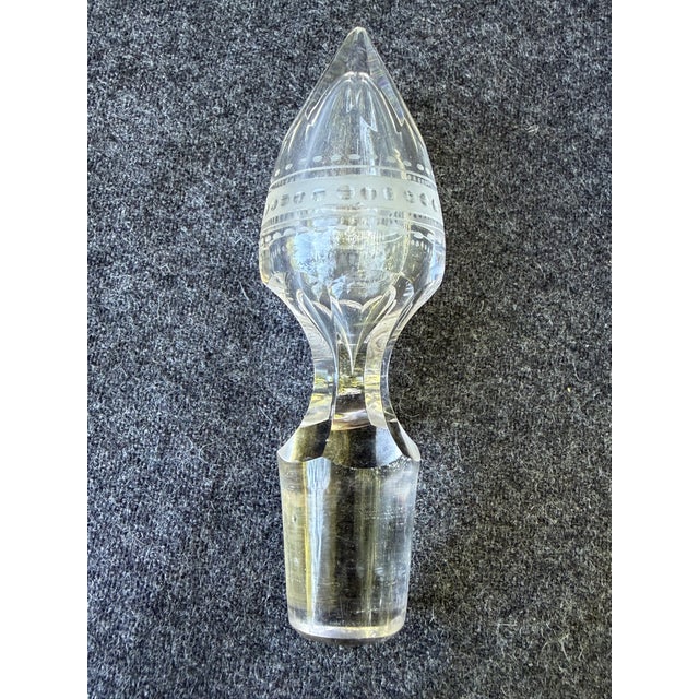 Antique Etched Cut Crystal Decanter For Sale - Image 11 of 18