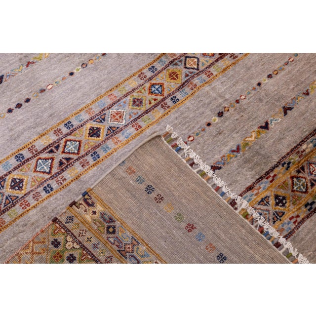 Early 21st Century Contemporary Gabbeh Rug 7'0" X 9'10'' For Sale - Image 5 of 7