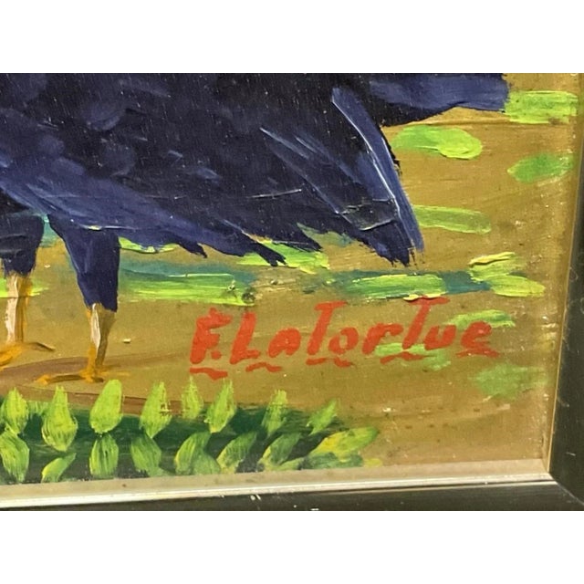 Mid 20th Century Mid 20th Century “Jungle” Franklin LaTortue Expressionist Landscape Oil Painting on Masonite For Sale - Image 5 of 6