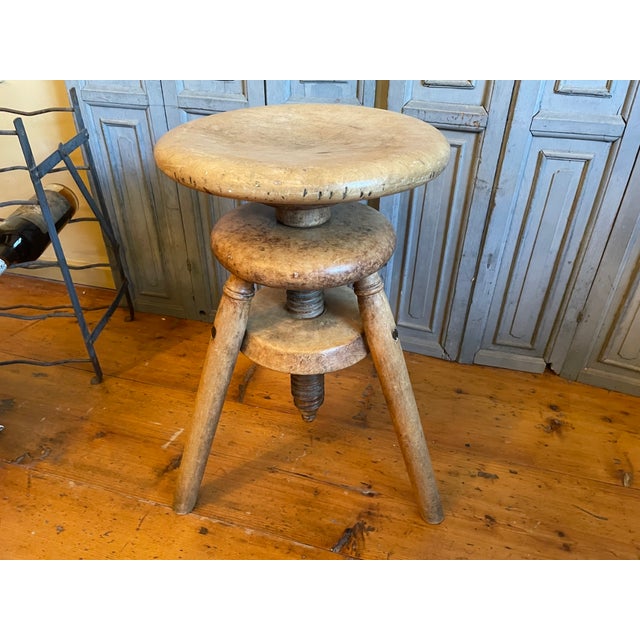 Antique French Swivel Stool, 1890s For Sale - Image 10 of 13