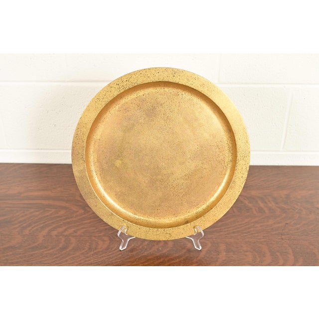 A gorgeous antique Arts & Crafts or Art Deco period gilt bronze large charger plate or tray By Tiffany Studios (signed to...