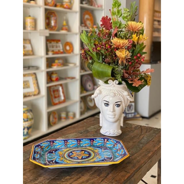 Traditional Collectible Majolica Octagonal Tray, Large For Sale - Image 3 of 7