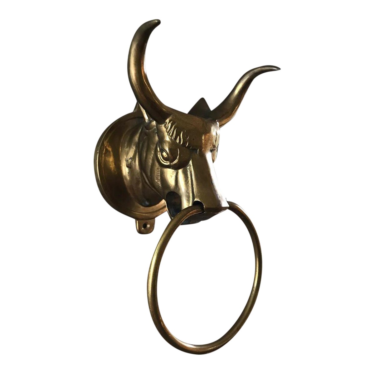 Vintage Brass Bull Door Knocker Chairish
