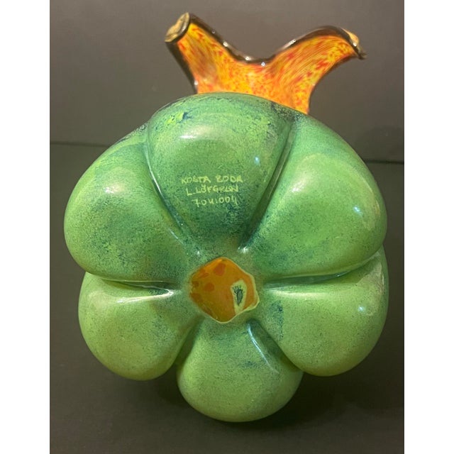 Stunning Art Vase by Art House, Kosta Boda Handblown by Swedish Artist, Ludvig Lofgren. Mid-Century Style. Vibrant!! For Sale - Image 9 of 12