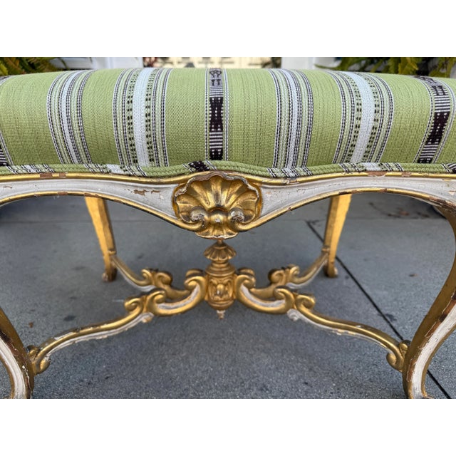 Antique French Louis XV Style Ottoman Footstool Bench For Sale In Los Angeles - Image 6 of 7