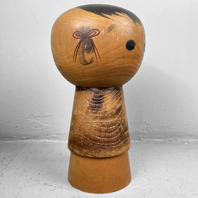 1960s Large Vintage Chameko Sosaku Kokeshi Figure by Watanabe Masao Chameko, 1960s For Sale - Image 5 of 9