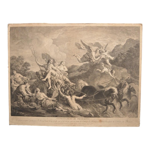 Late 18th Century Etching After Charles De La Fosse, by Louis-Simon Lempereur, the Abduction of Proserpina For Sale