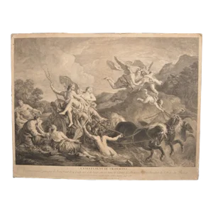 Late 18th Century Etching After Charles De La Fosse, by Louis-Simon Lempereur, the Abduction of Proserpina