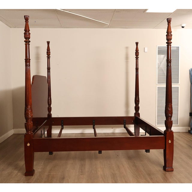 Councill King Size Mahogany Poster Bed Frame For Sale - Image 15 of 18