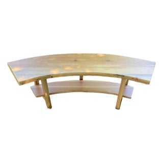 Curved Hand Crafted Wood Bench For Sale