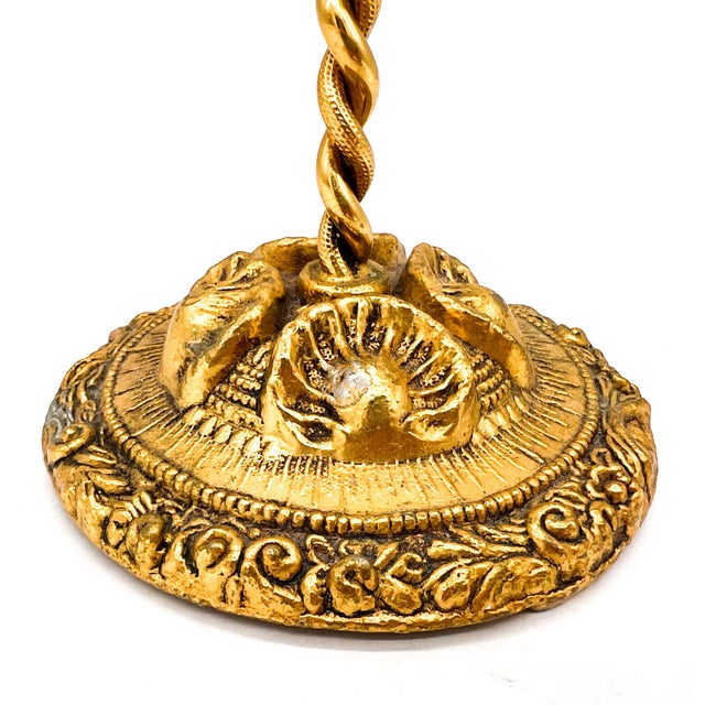 Aldo Tura Vintage Gold Finished Metal Three-Ring Guest Towel Holder – Hollywood Regency / Neoclassical For Sale - Image 4 of 12