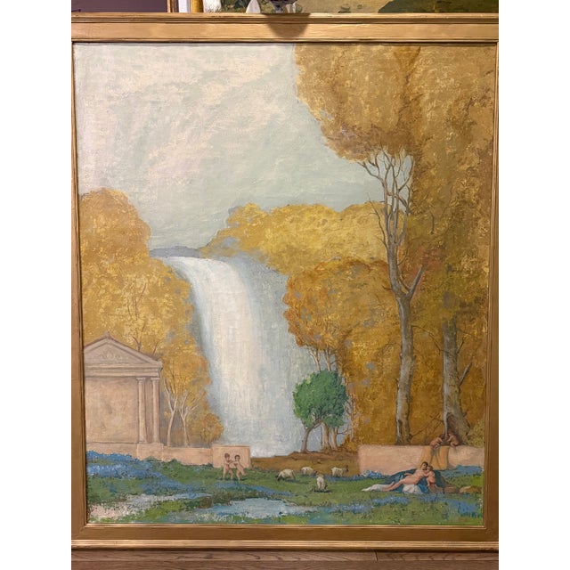 Art Deco 1930s Arcadian Oil Painting Signed Coghlan - Owned by Paul Newman's Mother/Documents Intact For Sale - Image 3 of 11