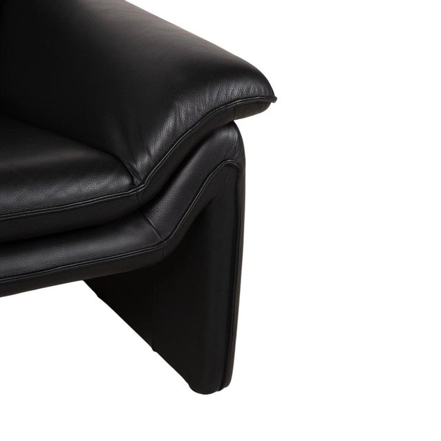 Modern Atlanta Armchair in Black Leather from Lauuser For Sale - Image 3 of 12