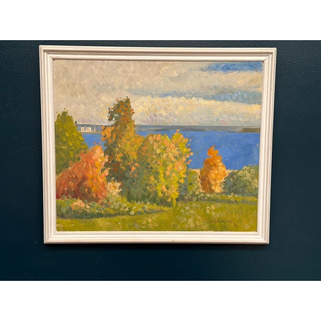 H. Lindmark, By the Sea, 1983, Oil on Canvas, Framed For Sale - Image 15 of 18