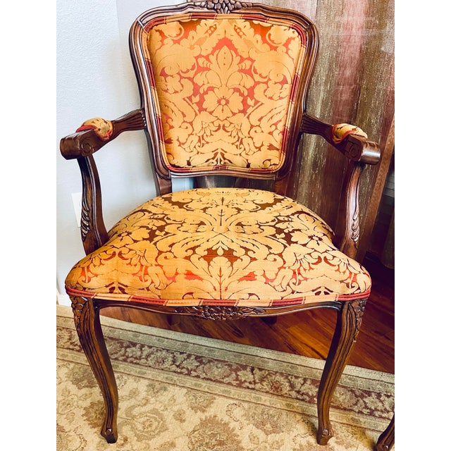 1950s Mid-20th Century French Louis XV Style Fauteuil Armchairs - A Pair For Sale - Image 5 of 12