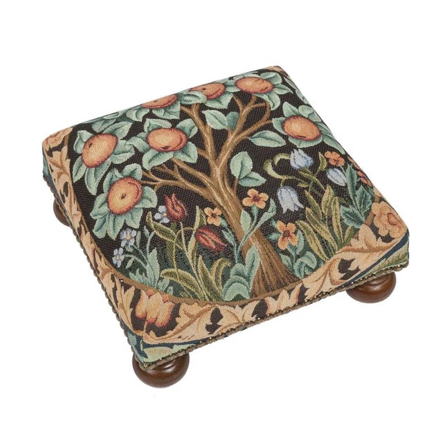 English Orange Tree Tapestry Footstool For Sale - Image 3 of 3