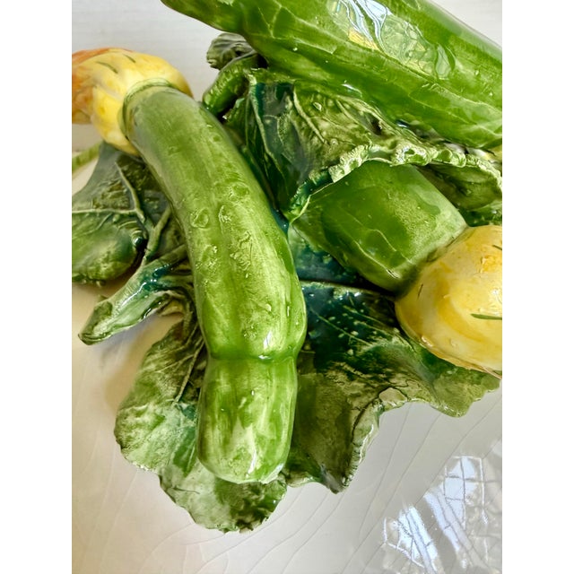 White Late 20th Century Italian Bassano Del Grappa Covered Vegetable Tureen With Sculptural Zucchini & Squash Blossom For Sale - Image 8 of 14