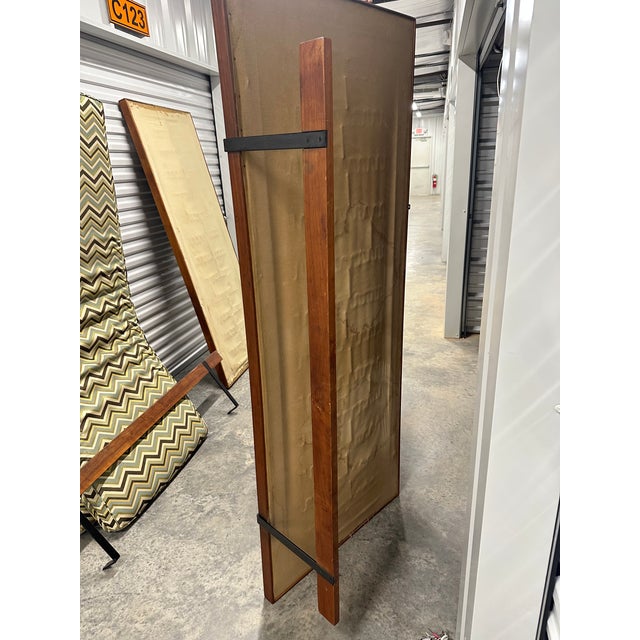 1960s Sectional Sofa | Double Sofa Beds | Walnut & Chevron Upholstery For Sale - Image 15 of 16