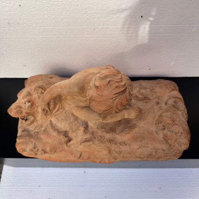 Léon Dufrène, Nude, Putto on a Lion's Skin, 1900s, Terracotta For Sale - Image 13 of 18