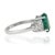 Metal Modern Mid Century Style 2.54 Ct Oval Emerald & Marquise Diamond Ring in 925 Silver Size 8 For Sale - Image 7 of 14