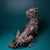 Chinese Vintage Silver-Inlaid Bronze Unicorn Figure - Mythical Beast Sculpture For Sale - Image 3 of 9