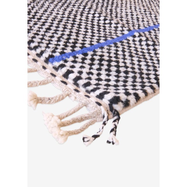 Moroccan Checkered Wool Rug - 6.9 X 3.1 Ft For Sale - Image 4 of 8