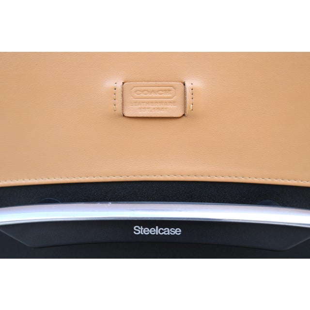 Steelcase Leap Coach Limited Edition Ergonomic Desk Chair in Camel Tan Leather For Sale - Image 17 of 18