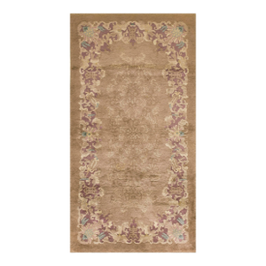 A Beige Ground Color Wiht Exquisite Geometric Pattern Antique Chinese Art Deco Rug