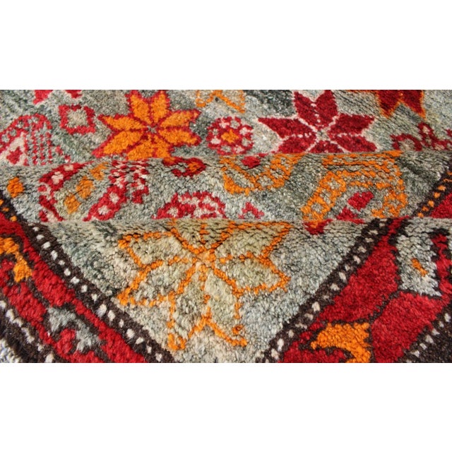 Antique Persian Hamadan Rug With Colorful Star Motif and Repeating Medallion For Sale - Image 10 of 12