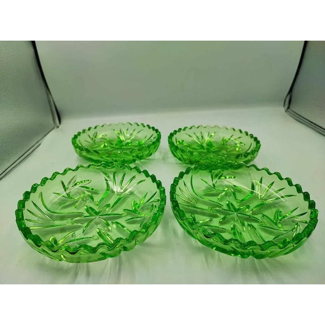 Art Deco Green Bowls from Niemen Steelworks, 1930s, Set of 4 For Sale - Image 3 of 9