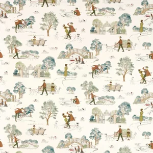 Sanderson 101 Dalmatians Fabric in Breeze Blue