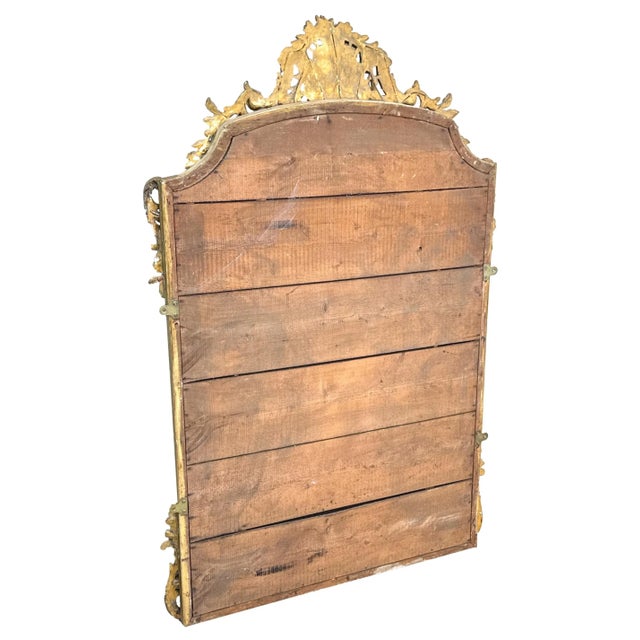 Wood Large French Gilt Overmantle Mirror, 1860s For Sale - Image 7 of 12