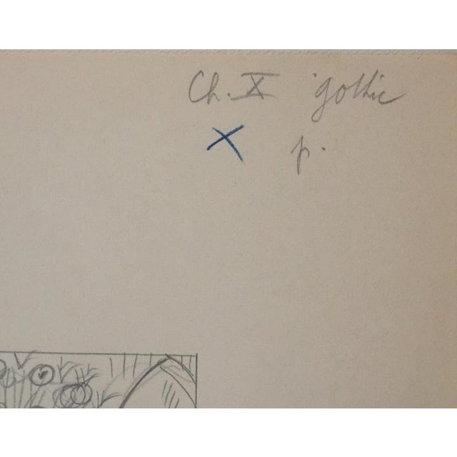 Jean-Emile Laboureur, Peacock, 1937, Pencil on Paper For Sale - Image 5 of 7