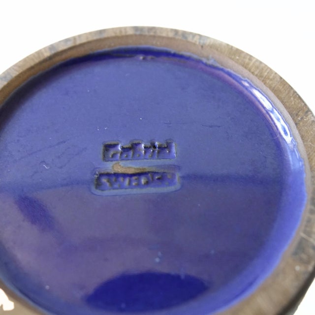 Vintage Blue-Brown Glazed Vase from Gabriel, Sweden For Sale - Image 3 of 4