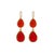 Sterling Silver Gold Plated Double Red Stone New Year Earrings, A Pair For Sale In Miami - Image 6 of 7