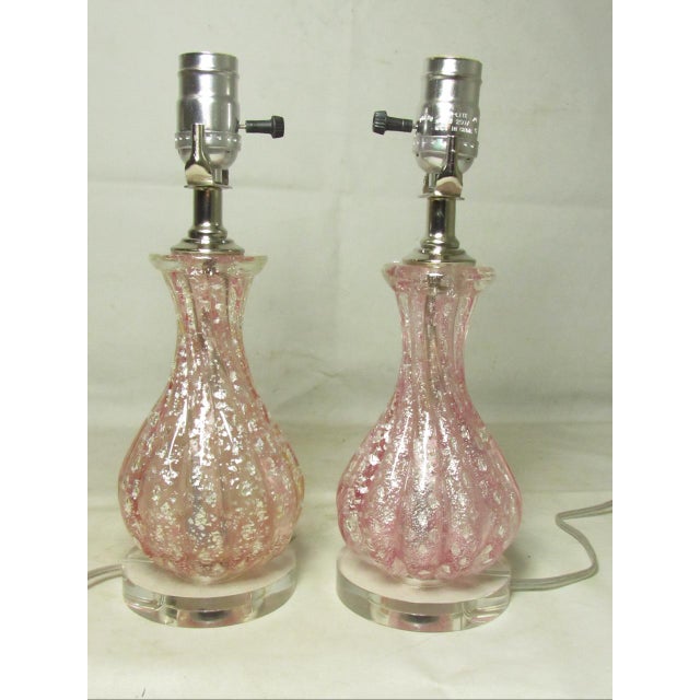 Pair of Murano Art Glass Lamps For Sale In San Francisco - Image 6 of 14