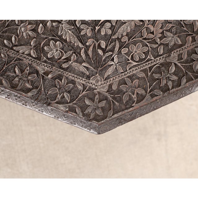 Anglo-Indian Kashmiri Style Carved Wood Octagonal Side Table For Sale - Image 17 of 18