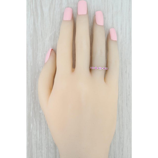 New Beverley K .63ctw Ruby Eternity Ring 14k White Gold Size 5.75 Stackable Band For Sale In Greensboro - Image 6 of 6