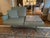 GAMMA Arredamenti Armchair with attached Paliss Blue marble end table with matching Ottoman. Ottoman's size is 23.5 L X...