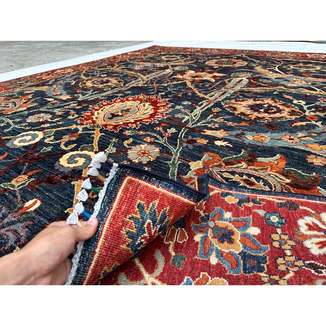 Navy Sultani Area Hand-Knotted Wool Rug - 10'0" X 8'1" For Sale - Image 13 of 15