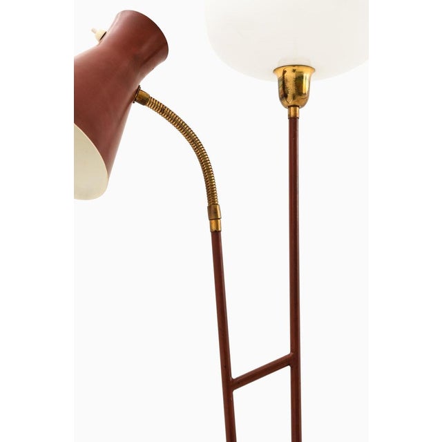 Floor Lamp with Red Lacquered Metal Frame, 1950s For Sale - Image 3 of 8