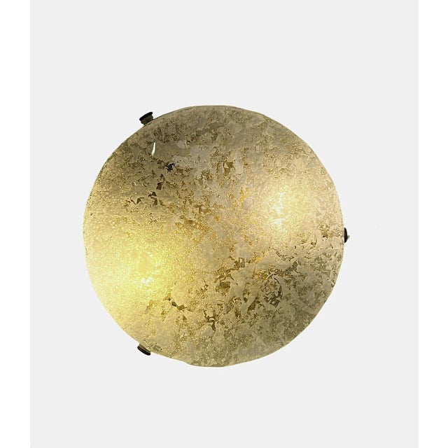 Ice Glass Flush Mount Lamp with Brass Details from Hillebrand Lighting, Germany, 1960s For Sale - Image 18 of 18