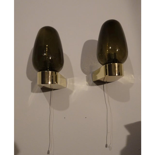 Glass Vintage Scandinavian Wall Sconces in Glass with Spare Shade, 1970s, Set of 2 For Sale - Image 7 of 7