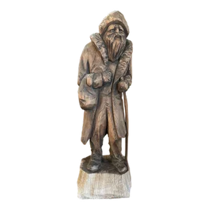 1970s Hand Carved Wooden Vagabond Drifter Pacific Northwest Figure Beach Pier Sailor