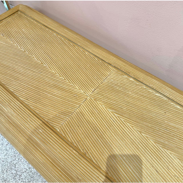 Vintage Curve Legged Pencil Reed Style Console Table For Sale - Image 10 of 16