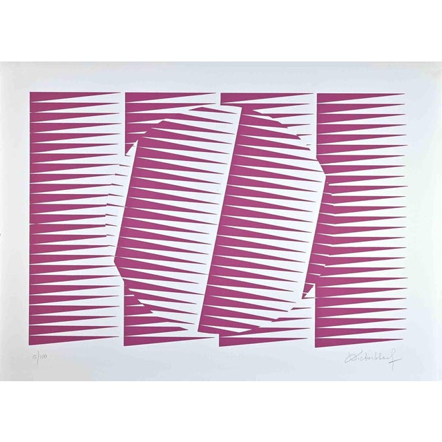 Abstract Pink Composition is a Screen Print on Paper realized by Victor Debach in 1970s. Limited edition of 100 copies...